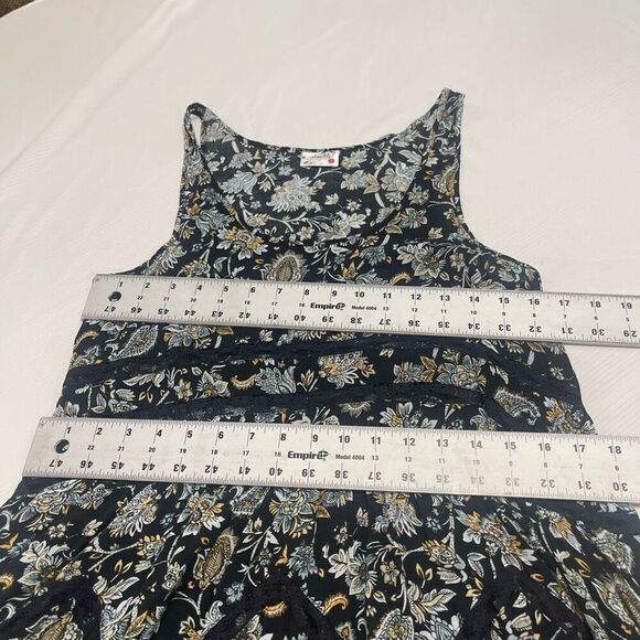 Intimately Free People Black Paisley Lace Trapeze Ruffle Swing Tank Top Size Sma - Picture 4 of 6